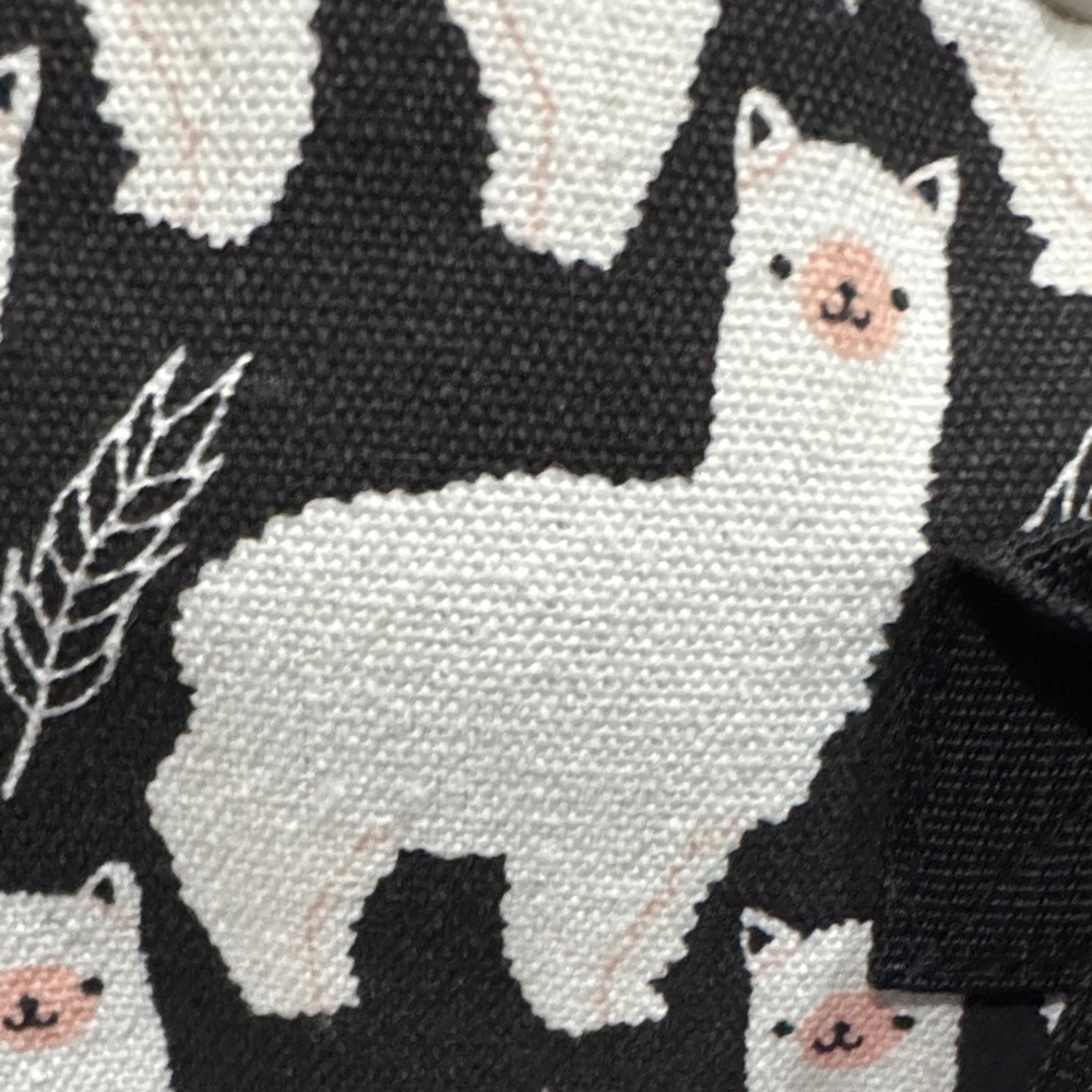Llama Pattern Black & White Lunch Bag or Pet Accessories Bag - Picture 5 of 5
